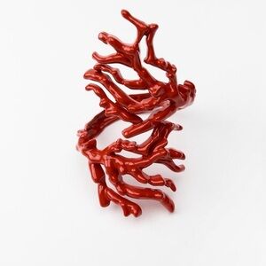 Zara Coral Effect Bracelet Cuff Wrap Around Red 4548/020